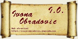 Ivona Obradović vizit kartica